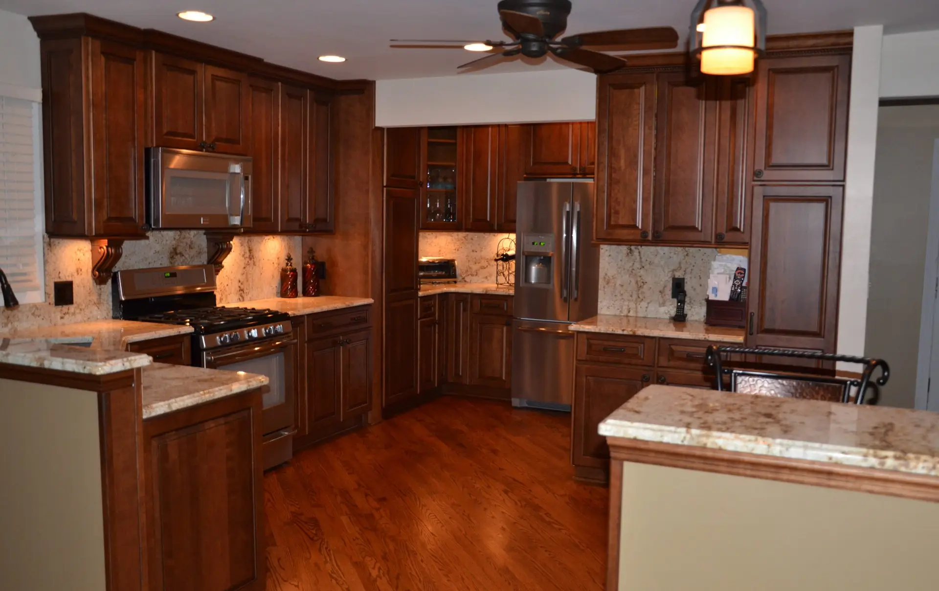 cherry wood, remodeled kitchen